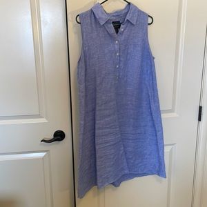 Tahari blue linen tunic. Size 1x